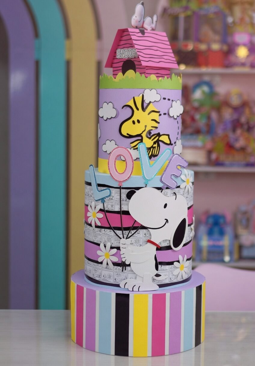 Arquivo de Corte Bolo Fake Snoopy 1