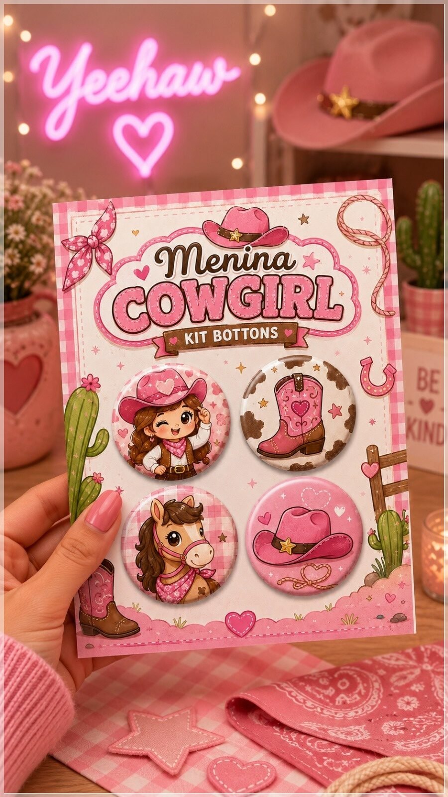 Arquivo de Corte Bottons Boiadeira Cowgirl 80
