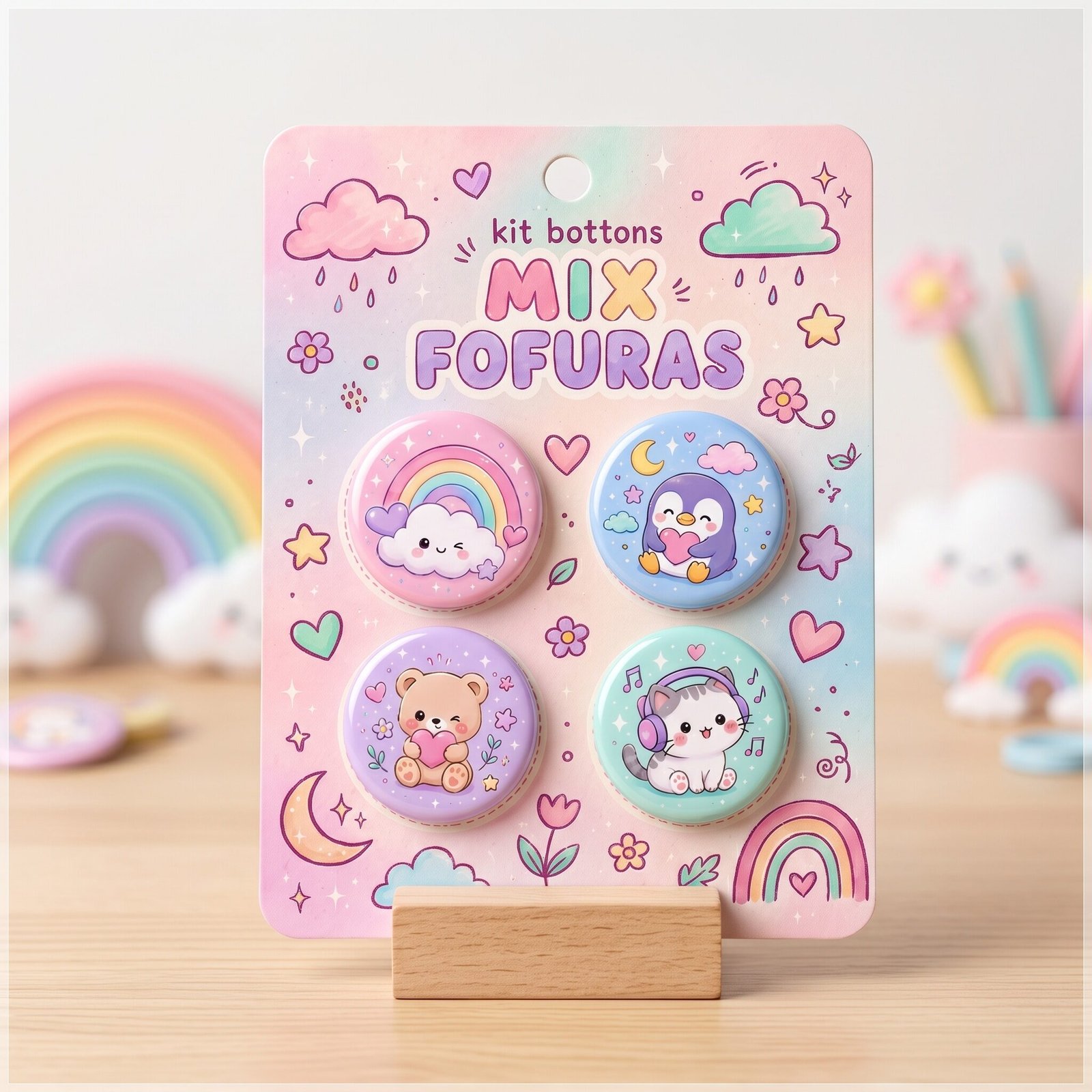 Arquivo de Corte Bottons Fofos Mix Fofuras 42