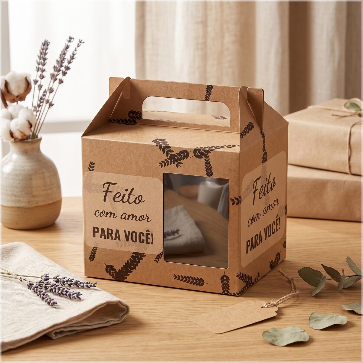 Arquivo de Corte Caixa Caneca Feito com Amor 3