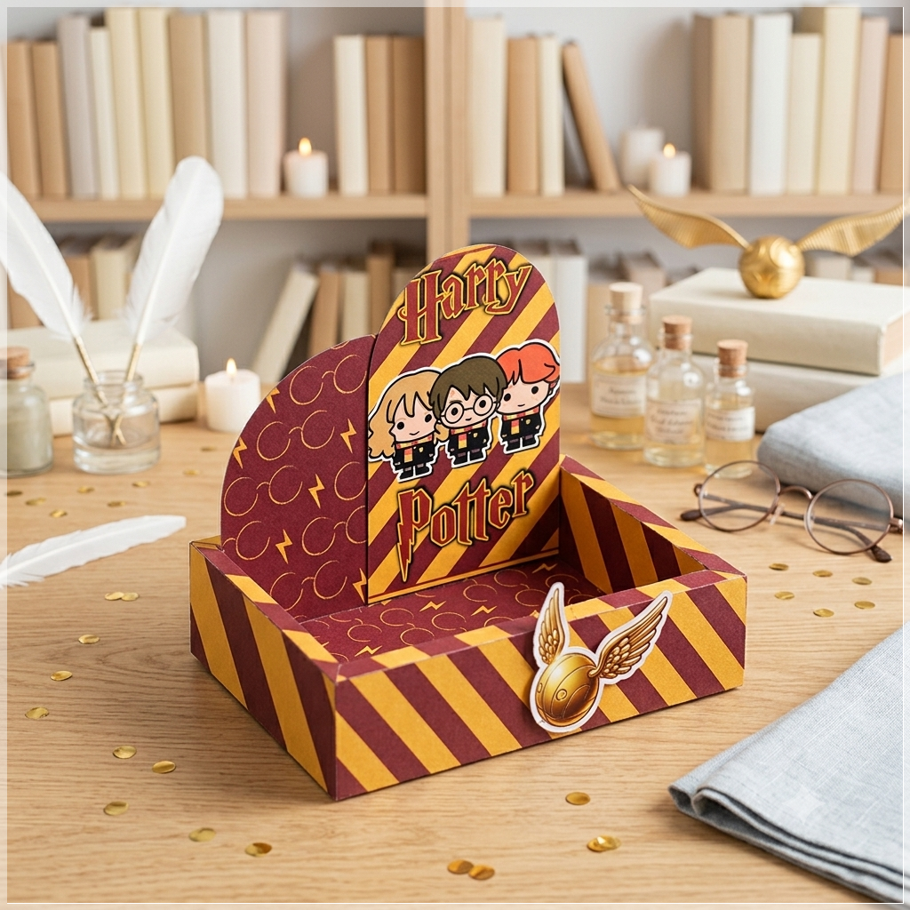 Arquivo de Corte Caixa Cenário Cesta Harry Potter 1