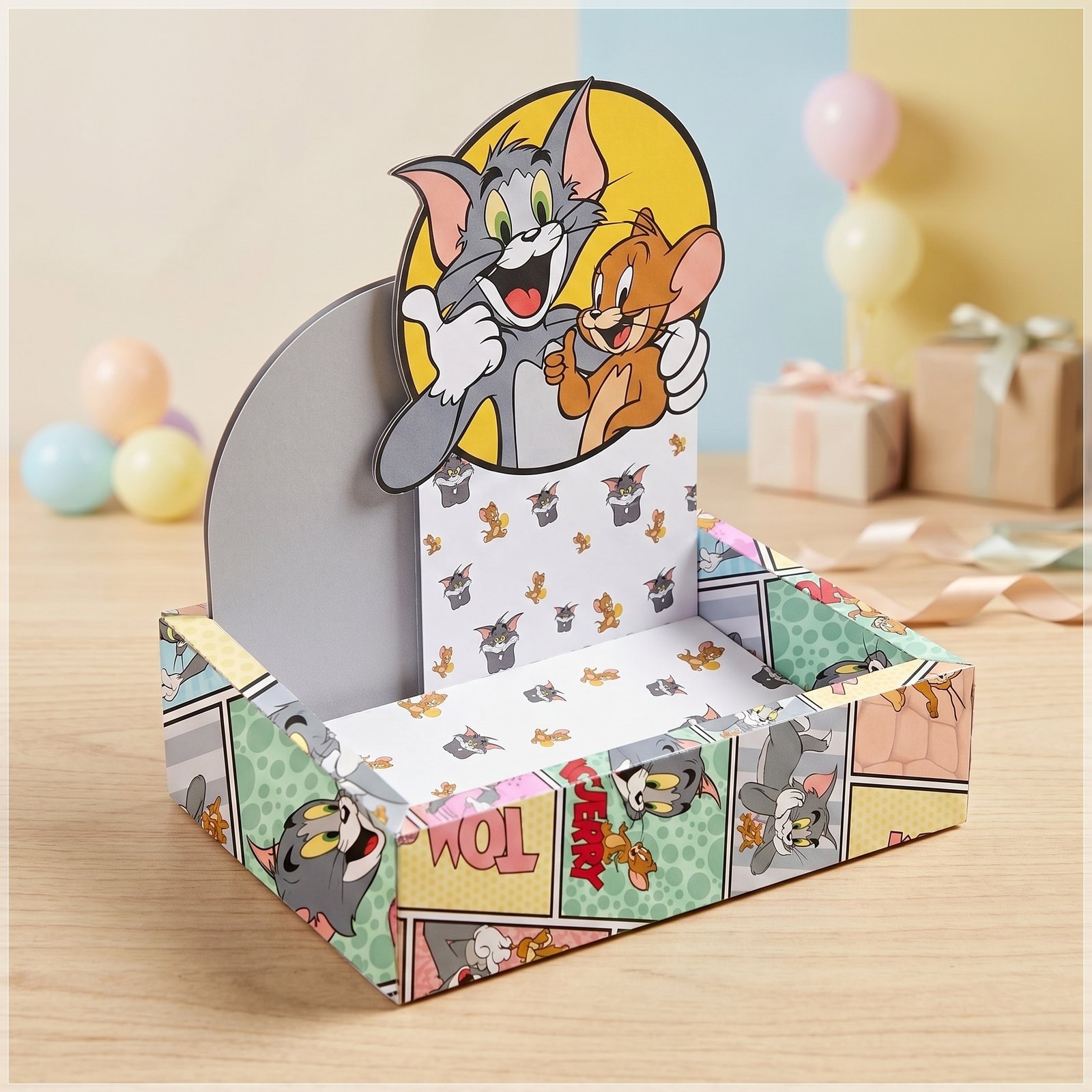 Arquivo de Corte Caixa Cenário Cesta Tom e Jerry 9