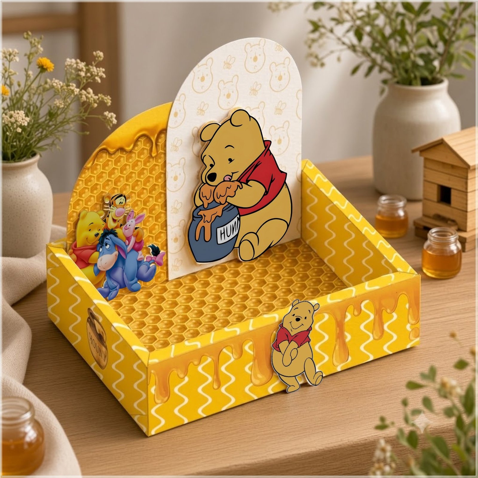 Arquivo de Corte Caixa Cenário Cesta Ursinho Pooh 4