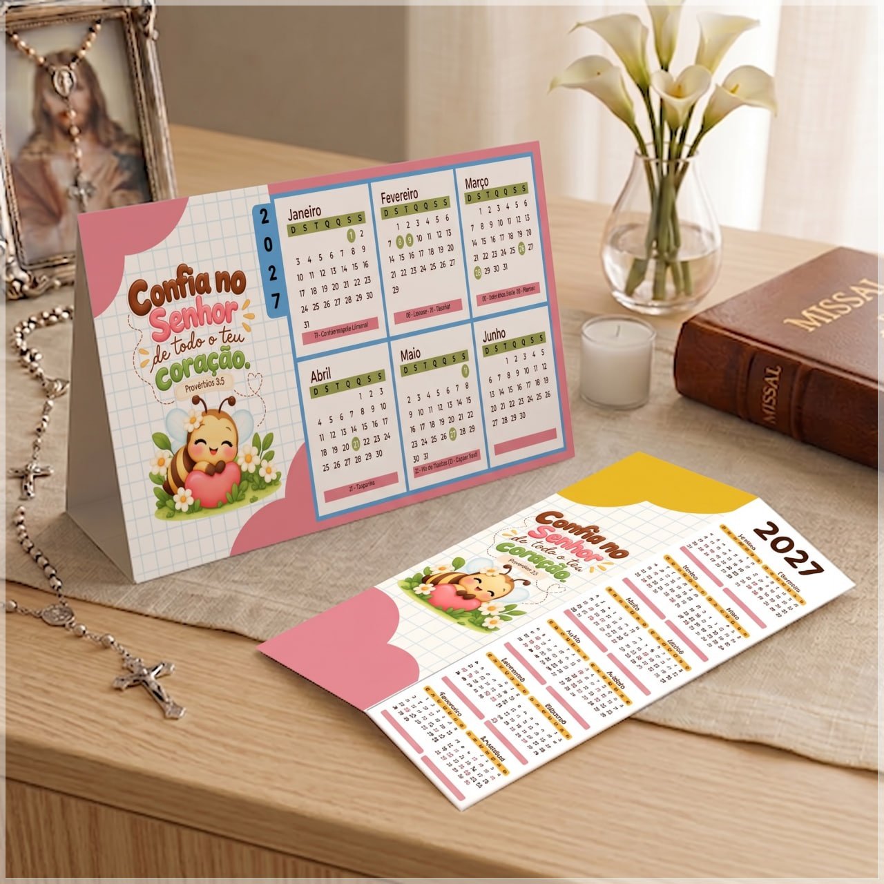 Arquivo de Corte Calendário e Marca Página Religioso Provérbios 51