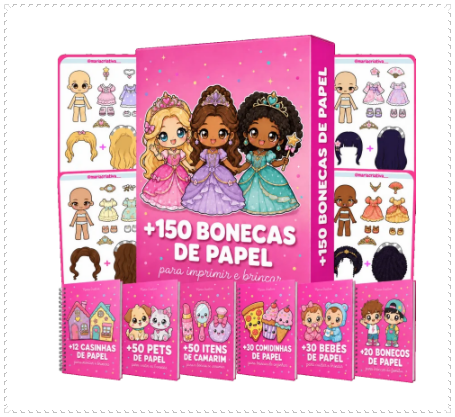Arquivo de Corte Combo Paper Dolls Bonecas de Papel 1