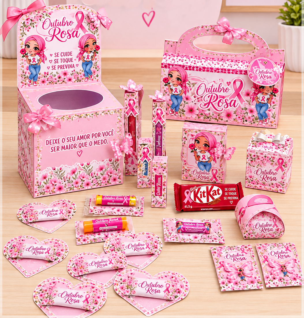 Arquivo de Corte Kit Combo Mimos Outubro Rosa 1