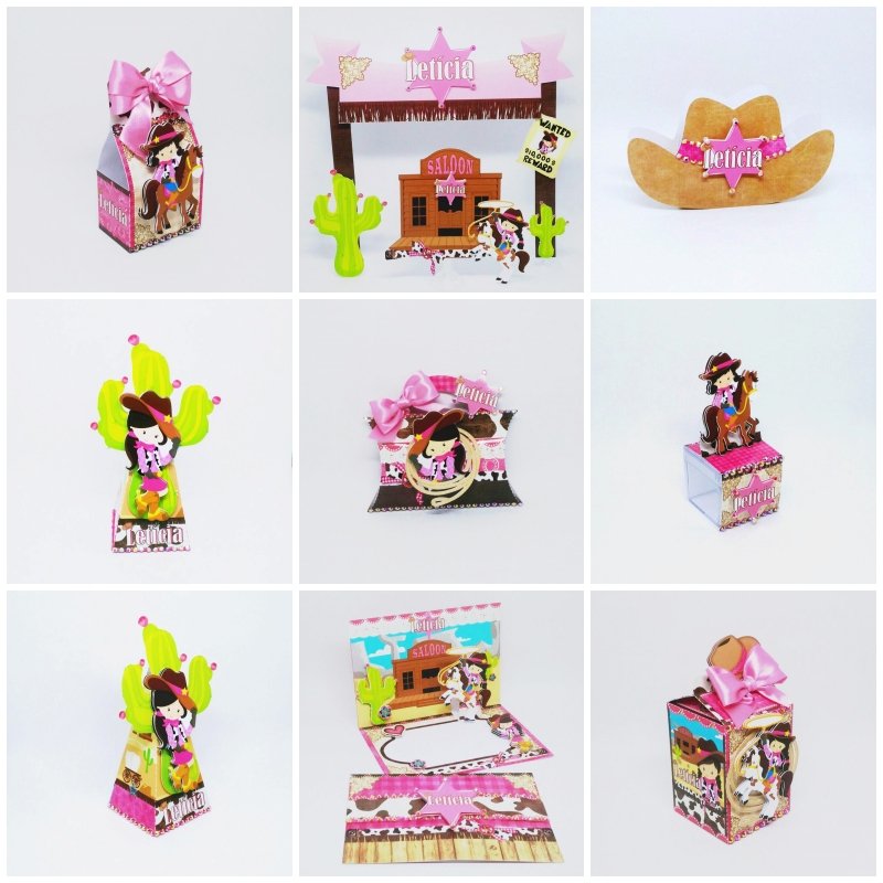 Arquivo de Corte Kit Festa Boiadeira Cowgirl Country Menina 7