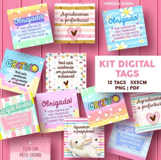 Arquivo de Corte - Kit Tags