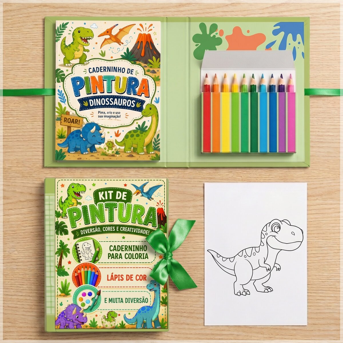 Arquivo de Corte Kit de Colorir Dinossauro Dino Menino 3