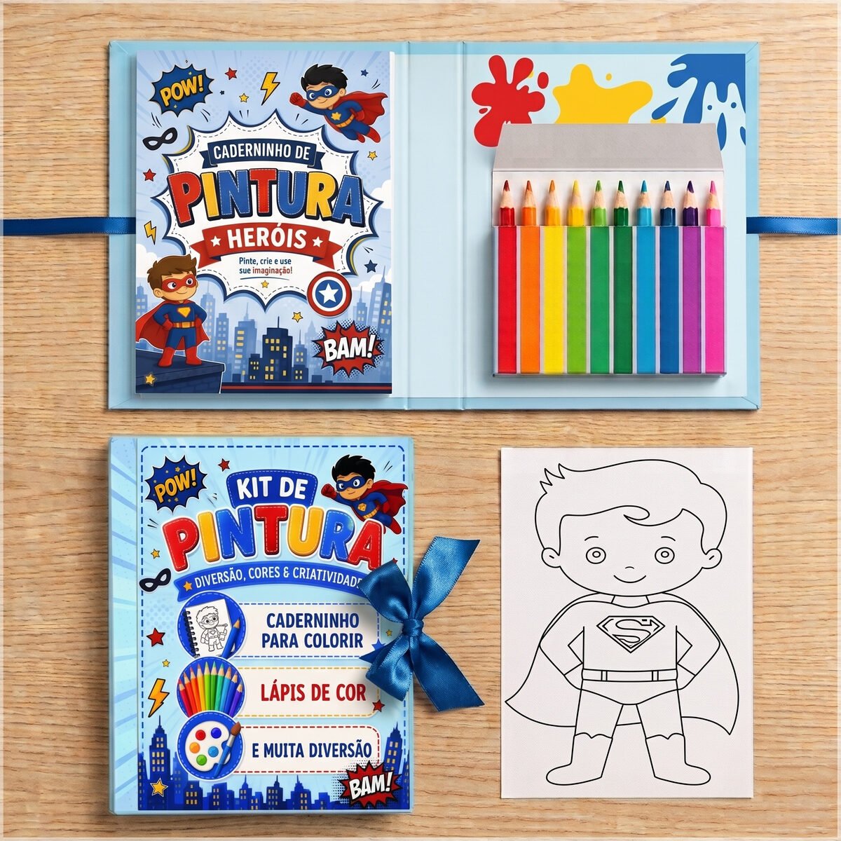 Arquivo de Corte Kit de Colorir Super Herois 7
