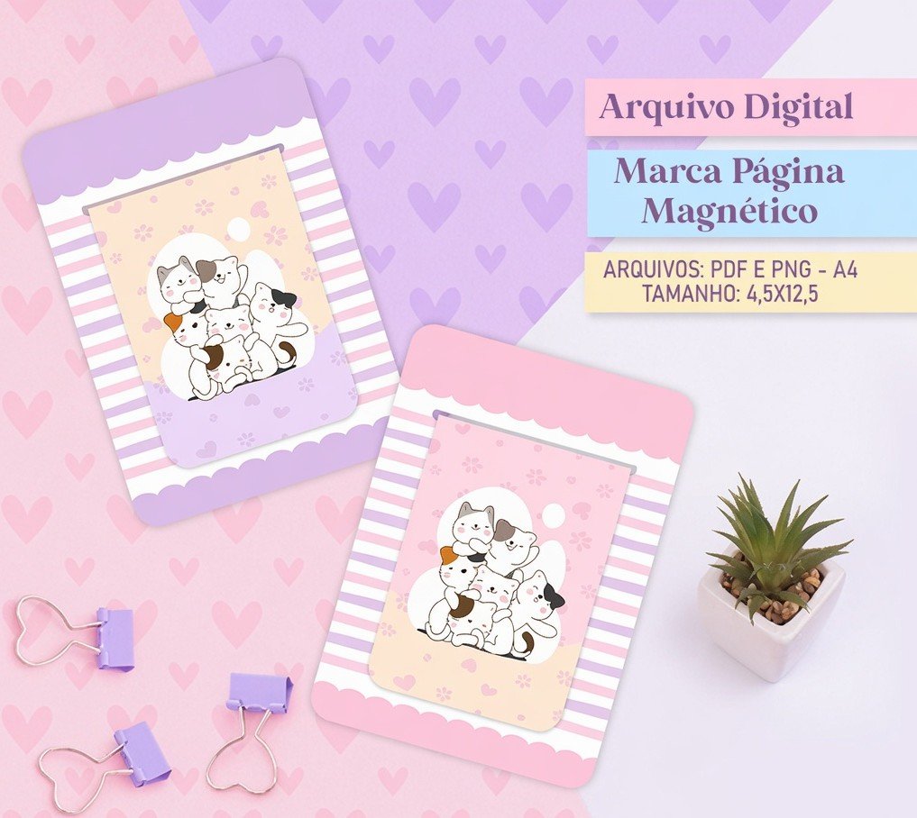 Arquivo de Corte - Marca Pagina Gatinhos