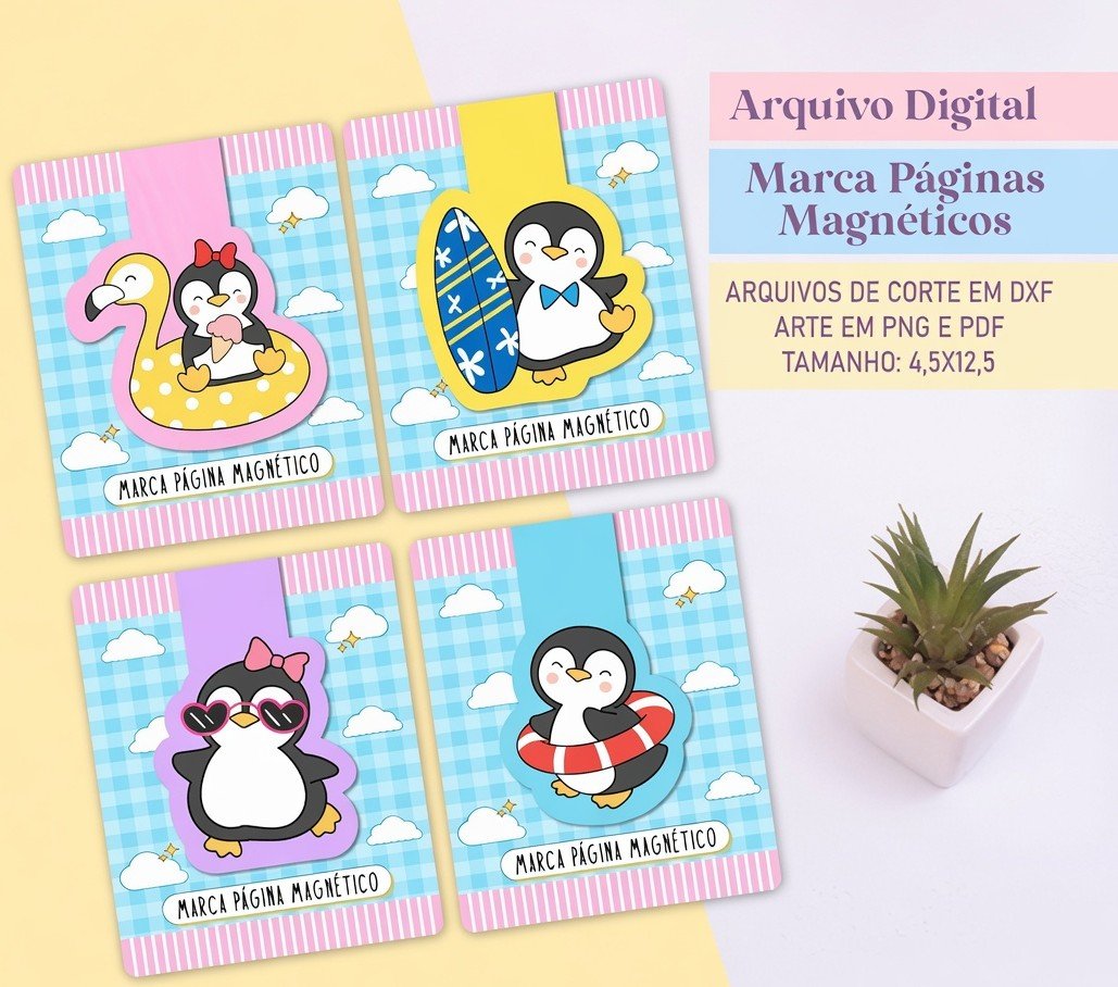 Arquivo de Corte - Marca Pagina Pinguins