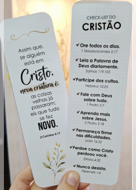 Arquivo de Corte Marca Páginas Check List do Cristão 1