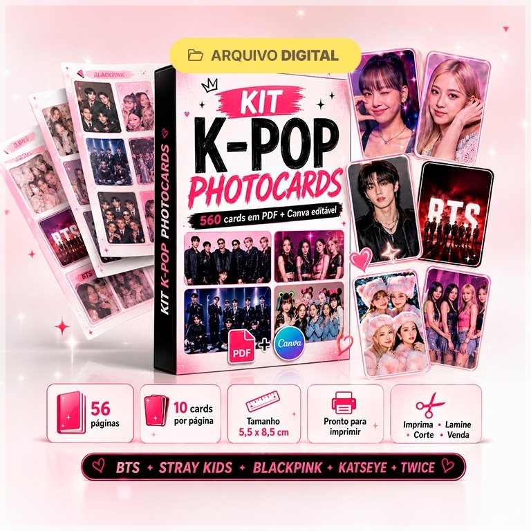Arquivo de Corte PhotoCards K-Pop BTS Stray Kids Blackpink Katseye Twice 1