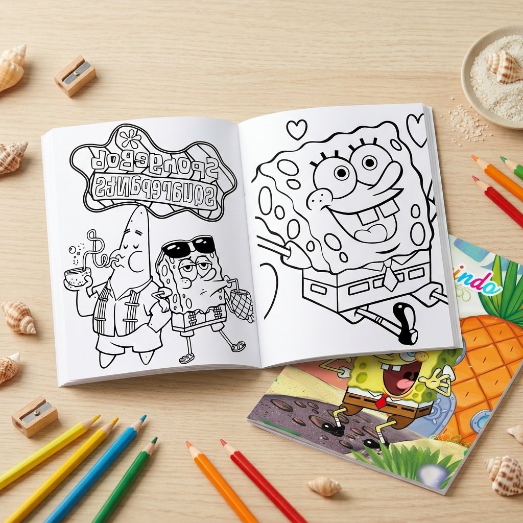 Arquivo de Corte Revistinha de Colorir Bob Esponja 4