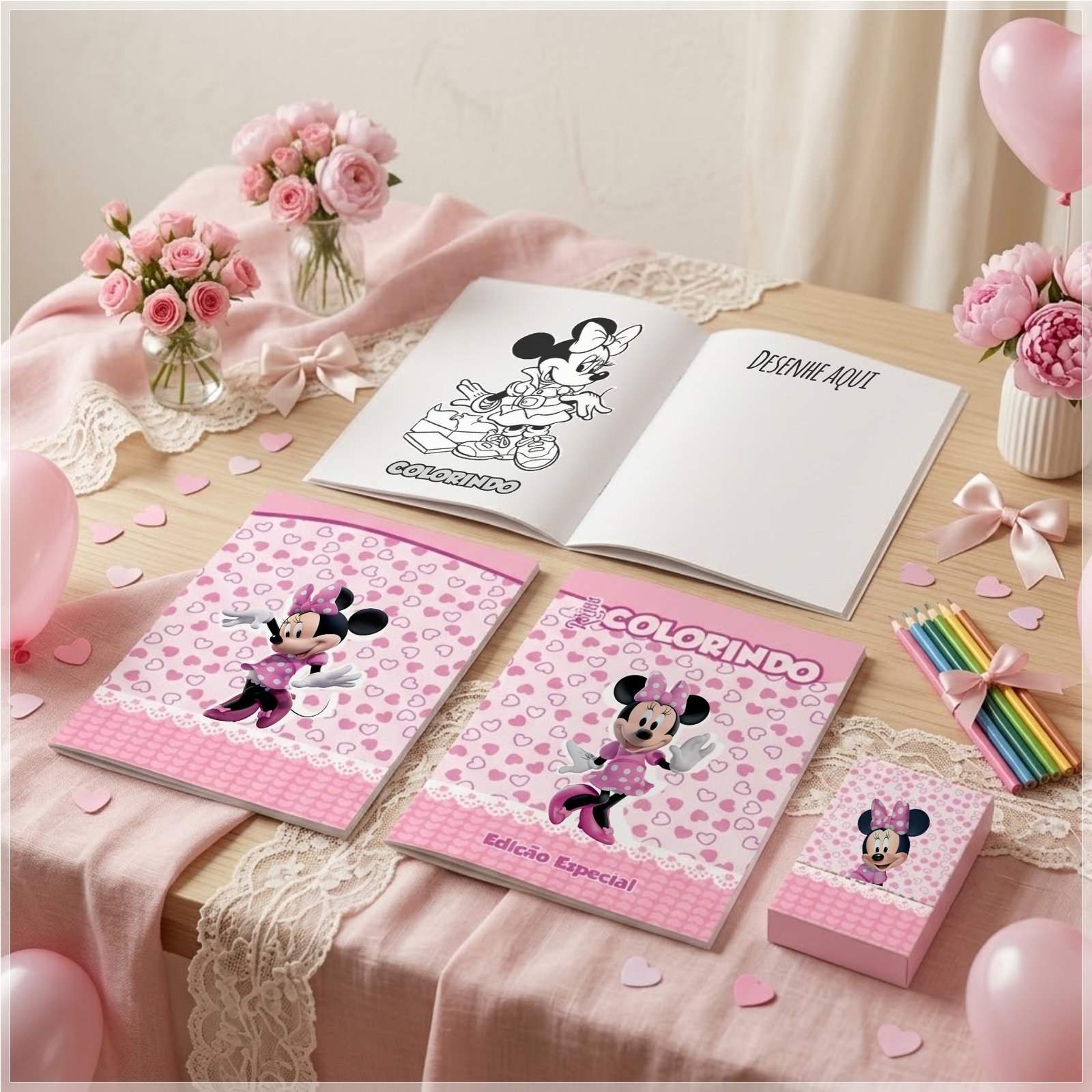 Arquivo de Corte Revistinha de Colorir Minnie Rosa 25