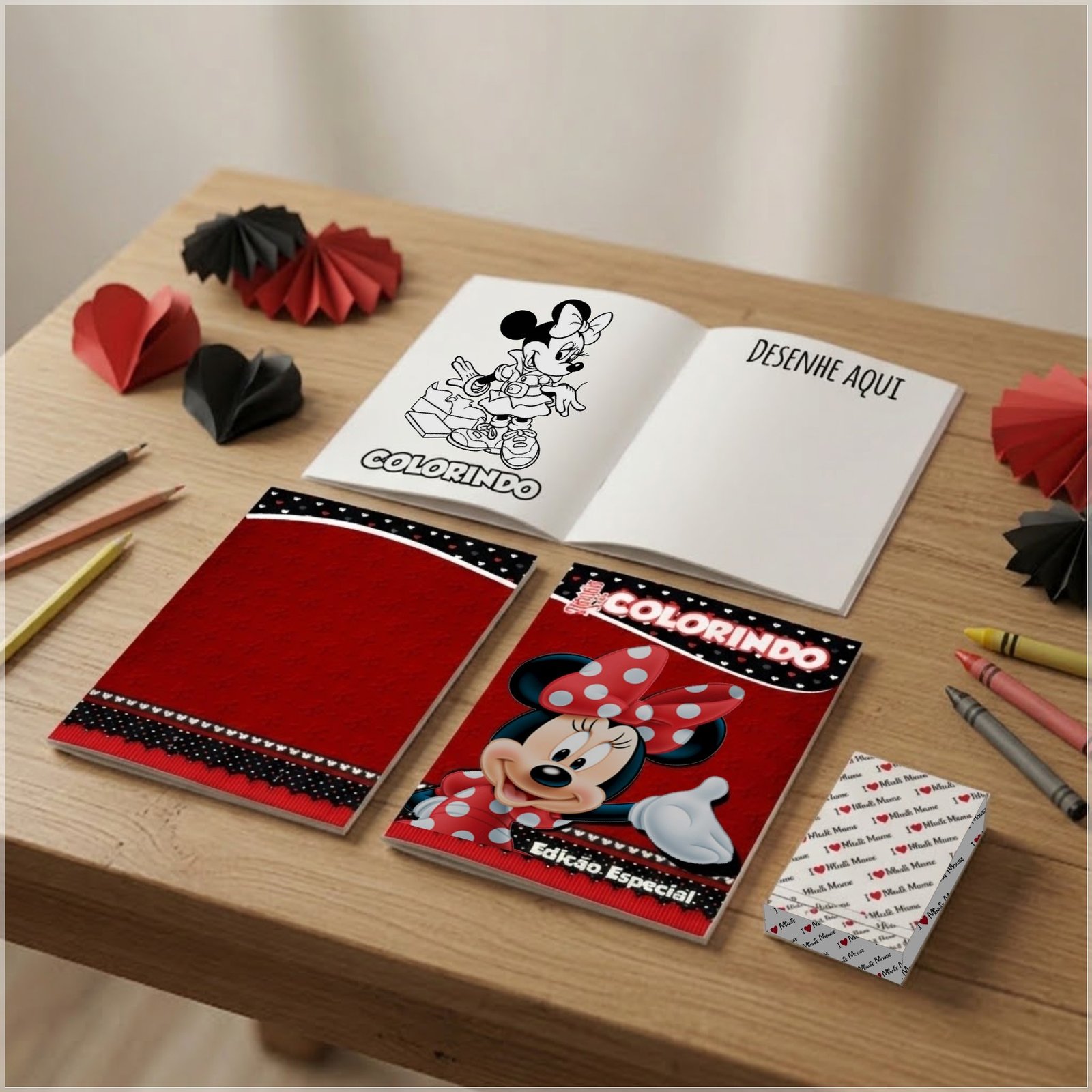 Arquivo de Corte Revistinha de Colorir Minnie Vermelha 30