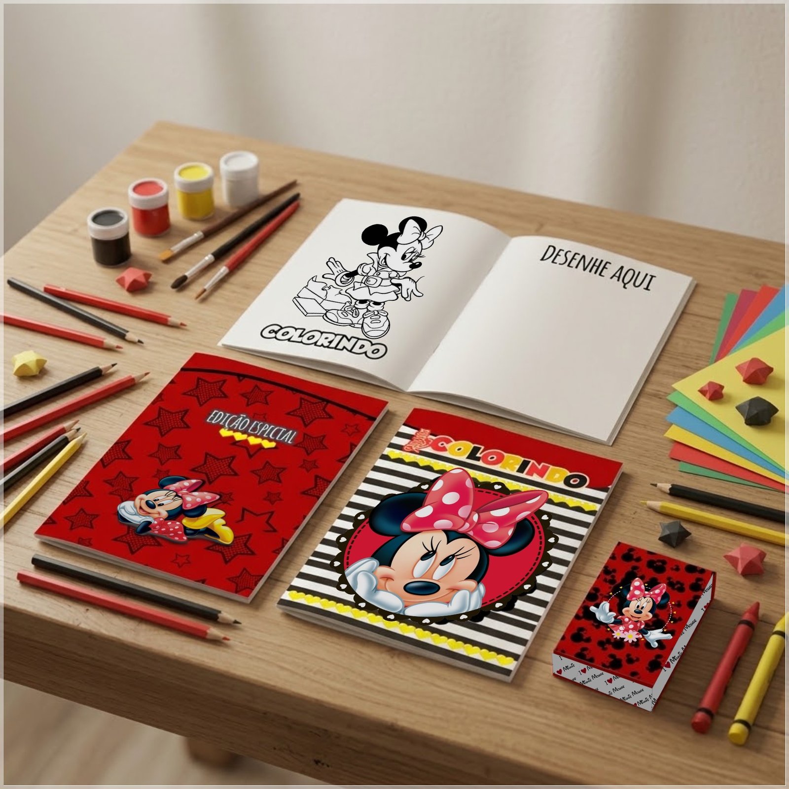 Arquivo de Corte Revistinha de Colorir Minnie Vermelha 31