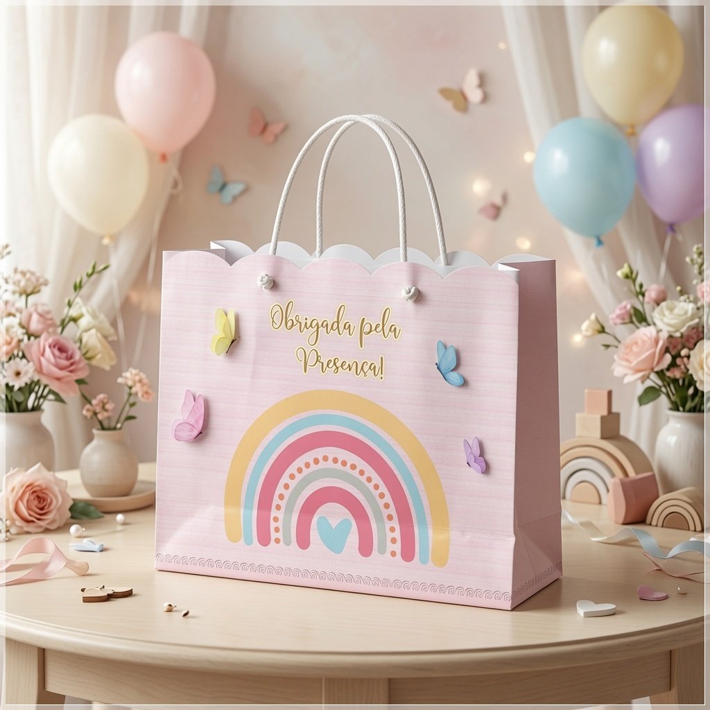 Arquivo de Corte Sacolinha Arco Iris Boho 15