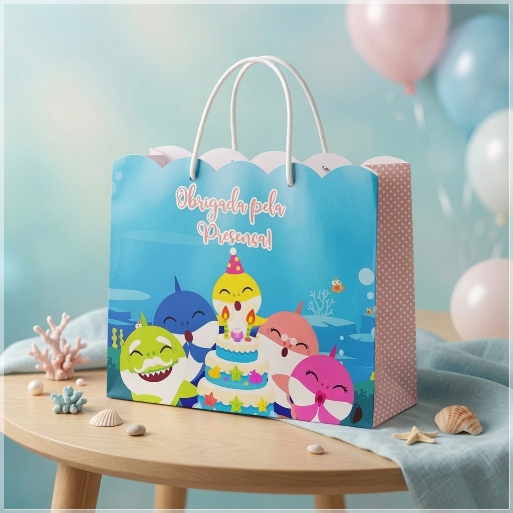 Arquivo de Corte Sacolinha Baby Shark Rosa 21