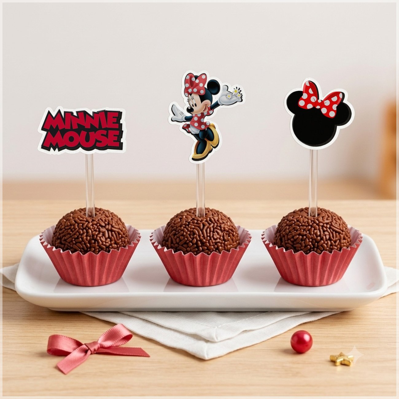 Arquivo de Corte Topo Topper Docinhos Minnie Vermelha 7