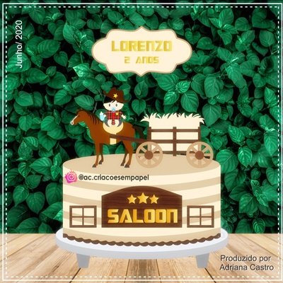 Arquivo de Corte Topo de Bolo Country Baby Cute Cowboy Cowgirl Boiadeira 5