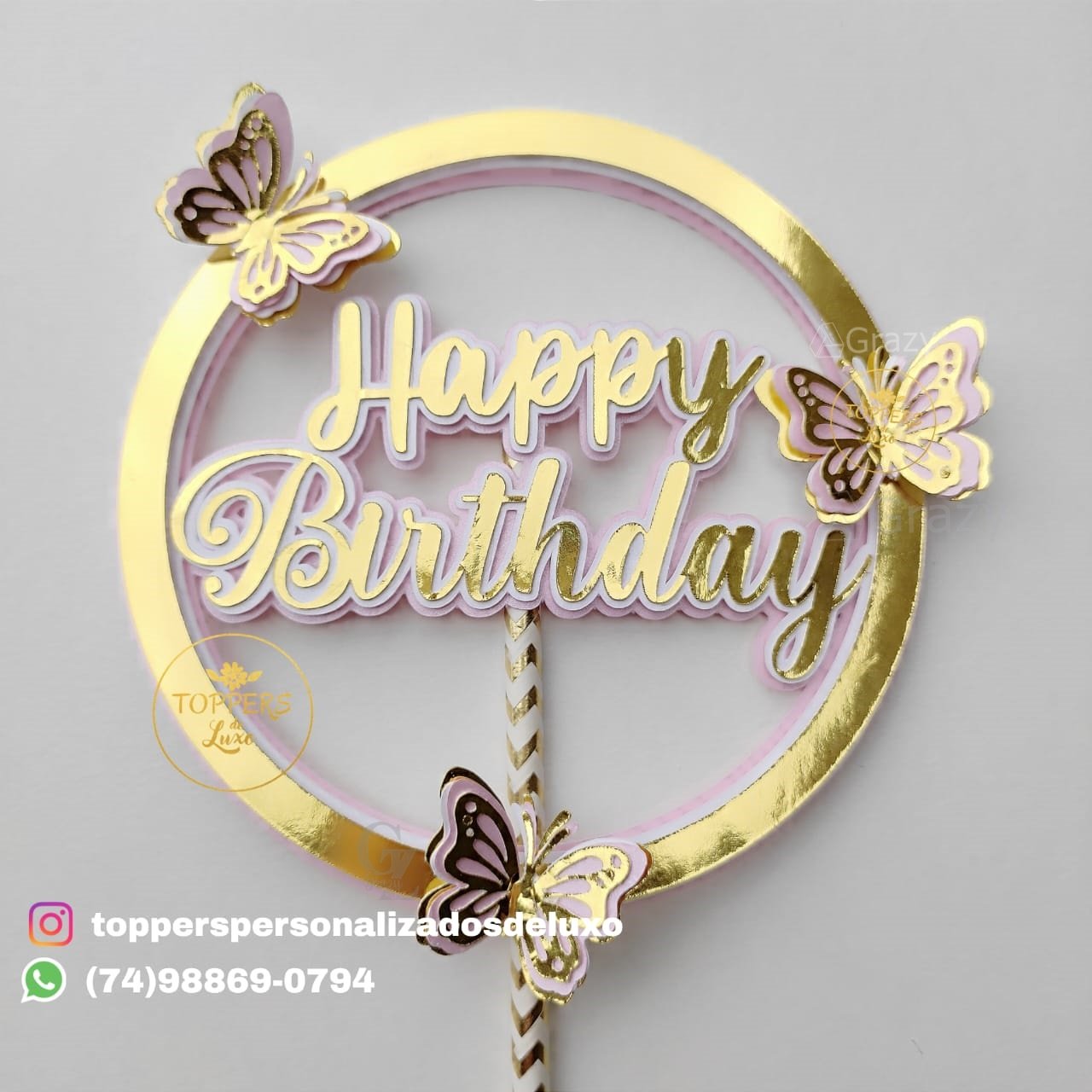 Arquivo de Corte Topo de Bolo Happy Birthday 59