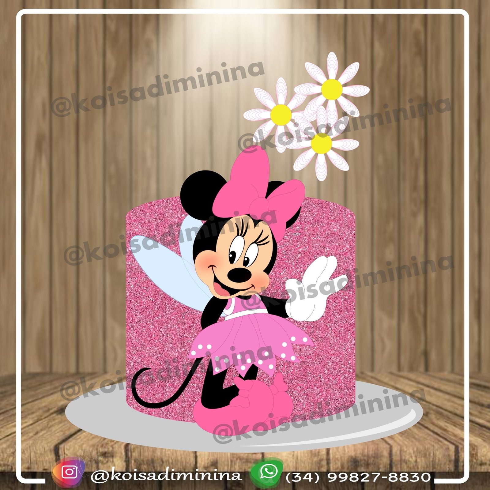 Arquivo de Corte Topo de Bolo Minnie Fada 2