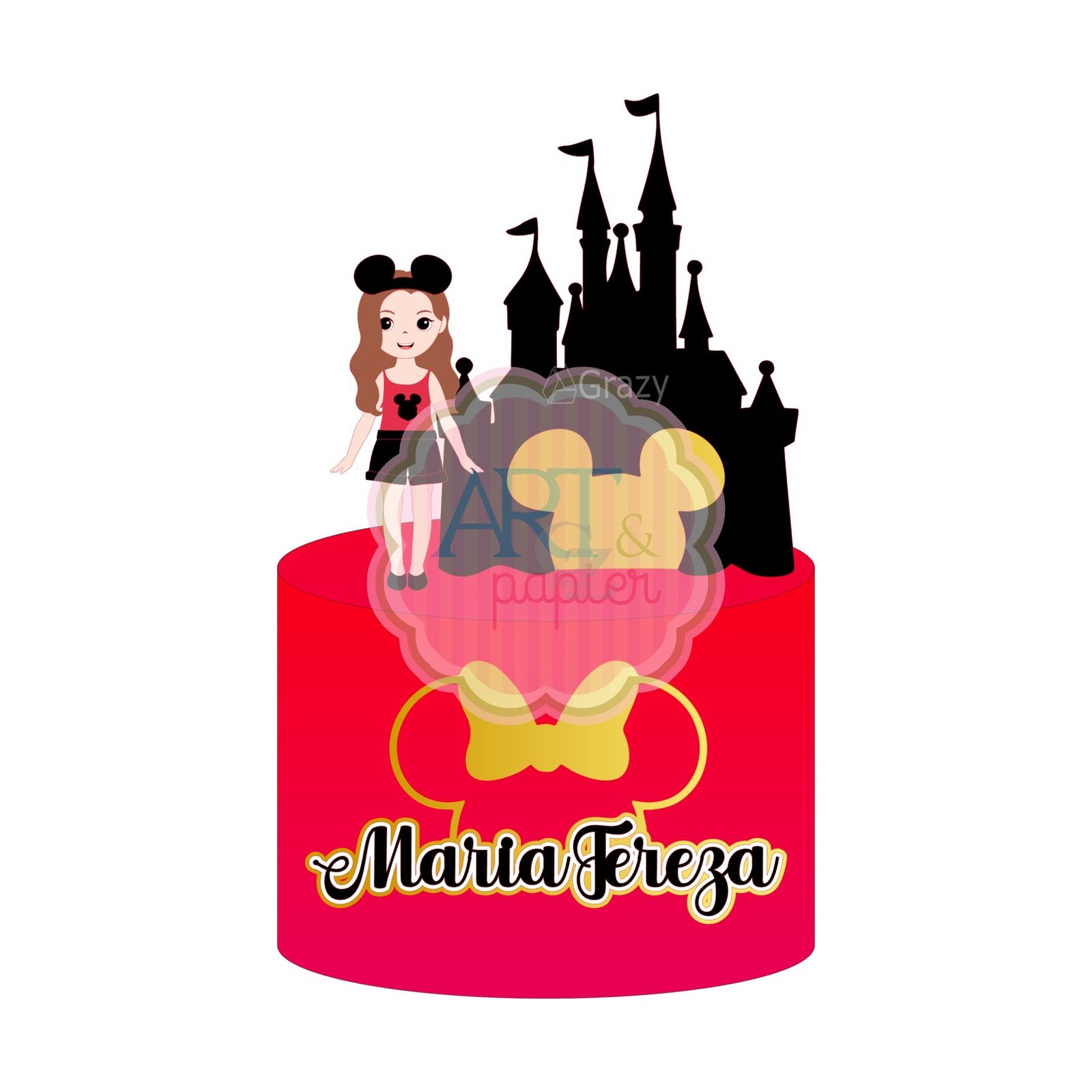 Arquivo de Corte Topo de Bolo Minnie Vermelha 40