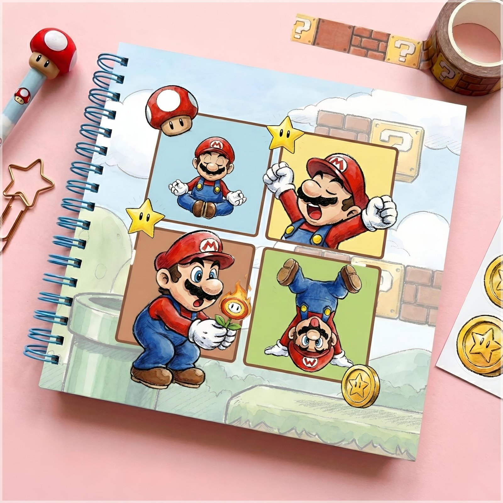 Encadernação - Agenda 18x18 Super Mario