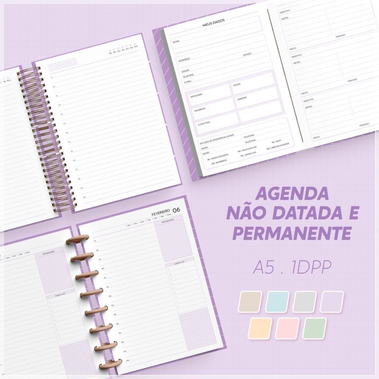 Encadernação - Agenda 1Dpp Permanente Não Datada A5