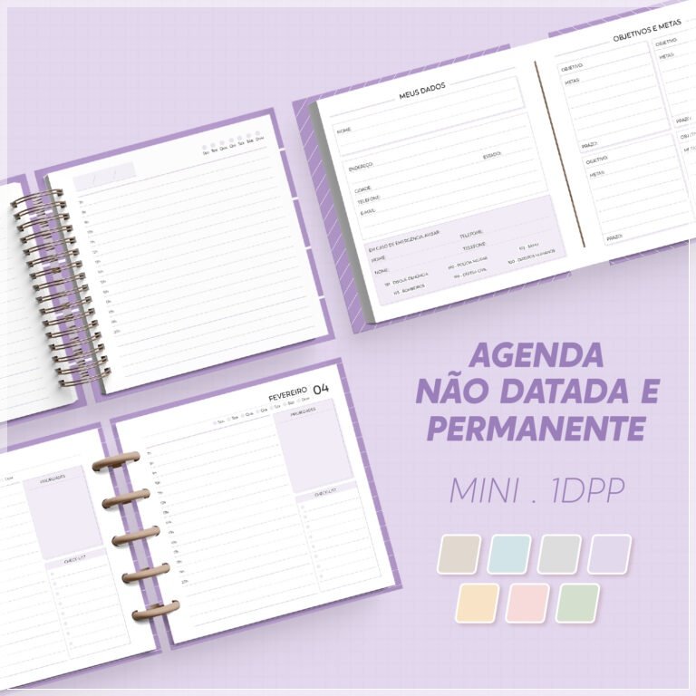 Encadernação - Agenda 1Dpp Permanente Não Datada Mini