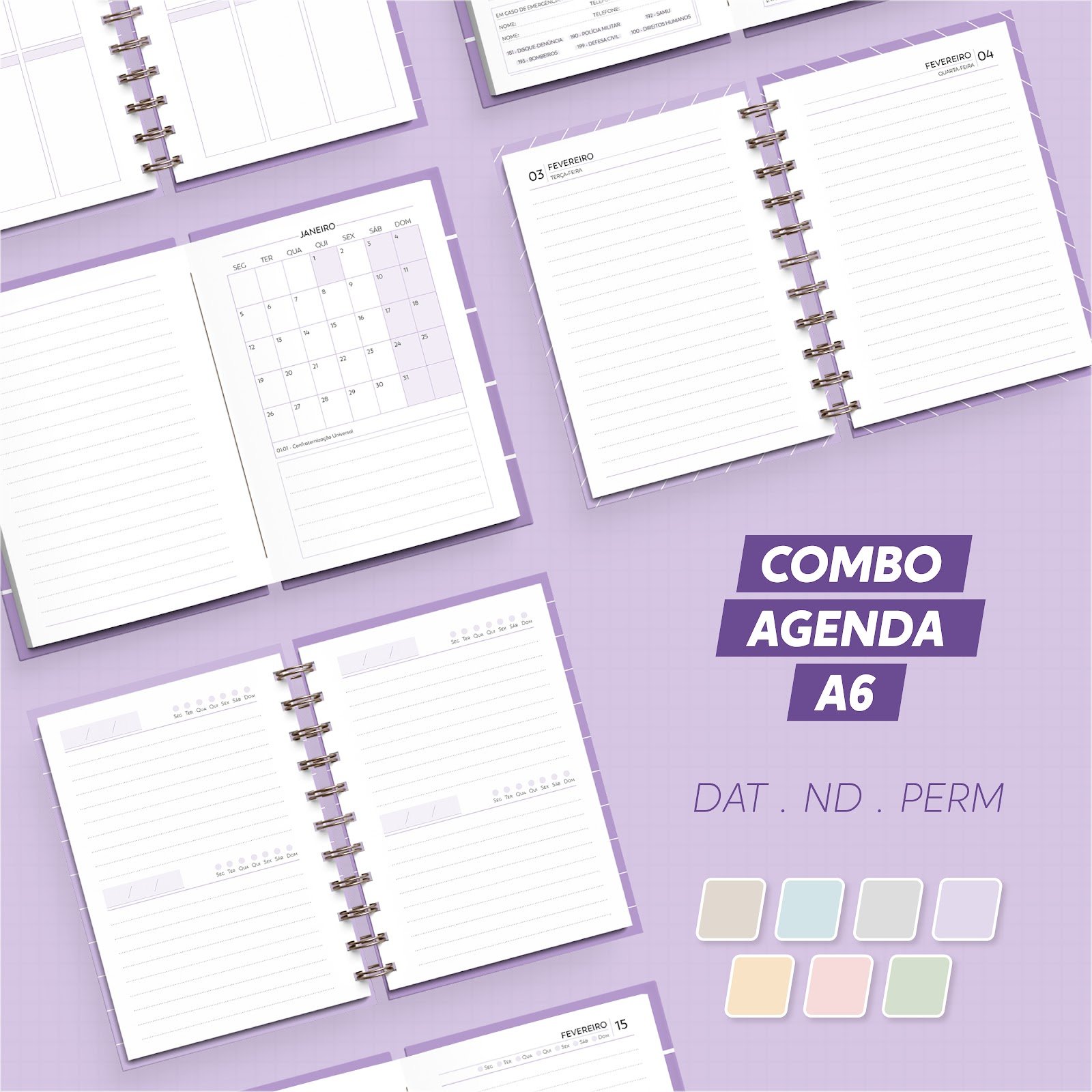Encadernação - Agenda 27 Combo A6