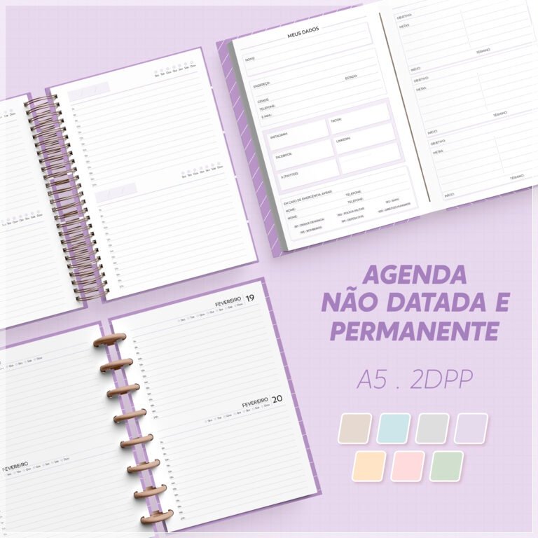 Encadernação - Agenda 2Dpp Permanente Não Datada A5