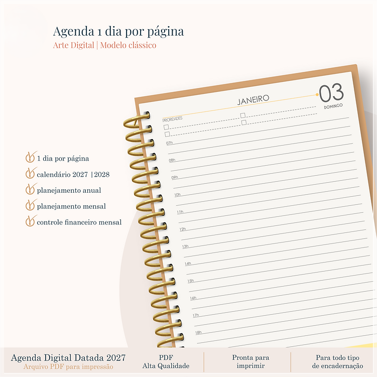 Encadernação - Agenda Clássica 27 1Dpp