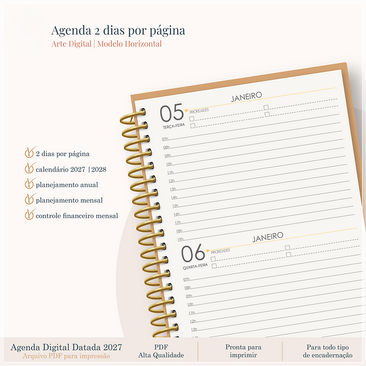 Encadernação - Agenda Horiz 27 2Dpp