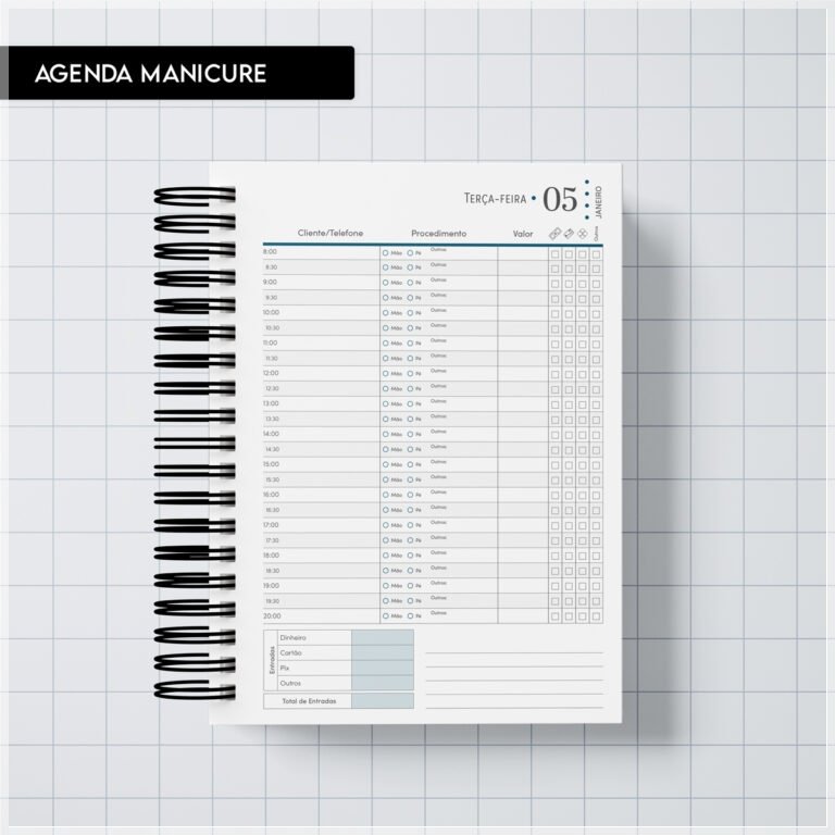 Encadernação - Agenda Manicure Datado 27