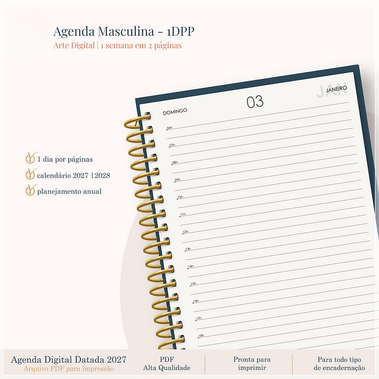Encadernação - Agenda Masc 27 1Dpp