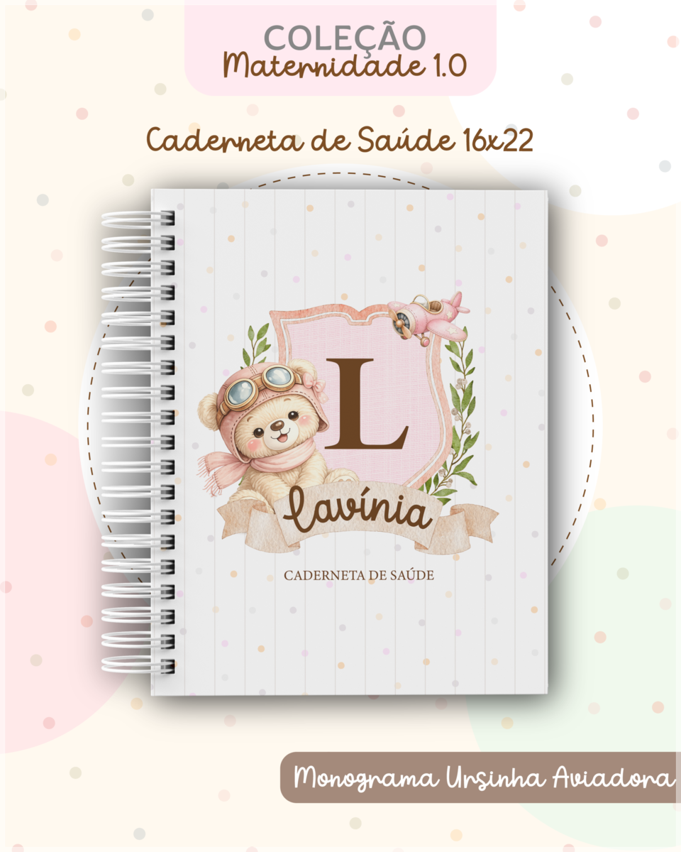 Encadernação - Caderneta Ursinha Aviadora
