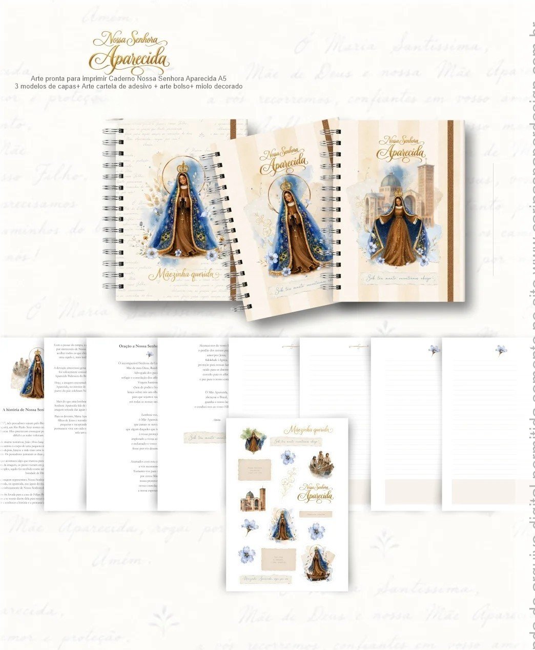 Encadernação - Caderno A5 Nossa Senhora Aparecida 7