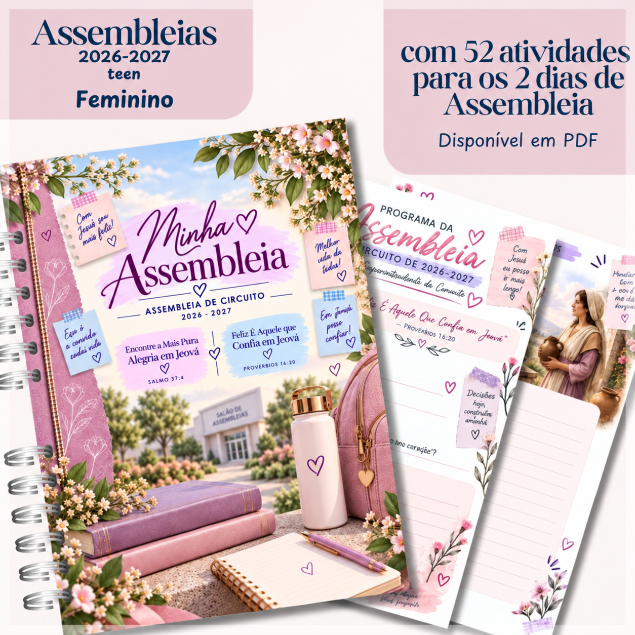 Encadernação - Caderno Teen Feminino para as Assembleias 26 27