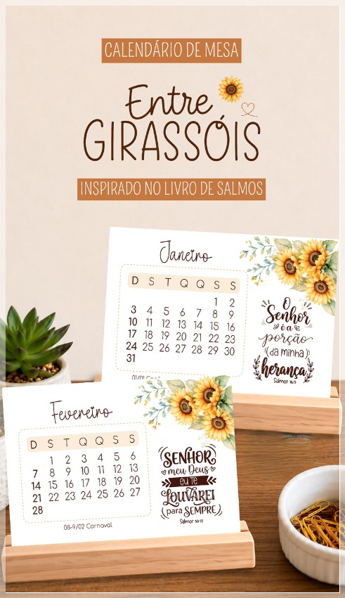 Encadernação - Calendário de Mesa Entre Girassóis A6 27