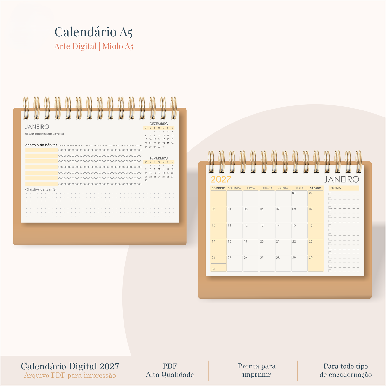 Encadernação - Calendários A5