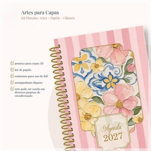 Encadernação - Capa Floratta ( Capas com Frame , Capas sem Frame , Foil Papeis e Bottons)