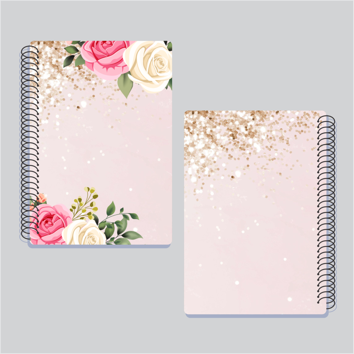Encadernação - Capa Glitter Floral