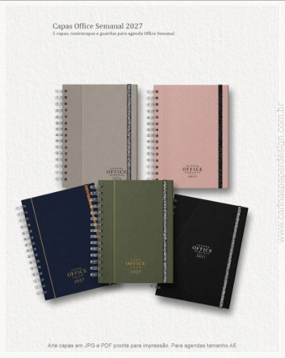 Encadernação - Capas A5 para Agenda Office Semanal 2027