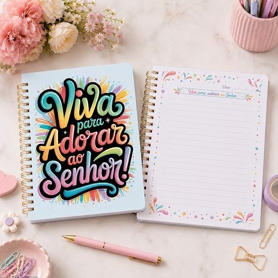 Encadernação - Coleção Caderno Viva para Adorar