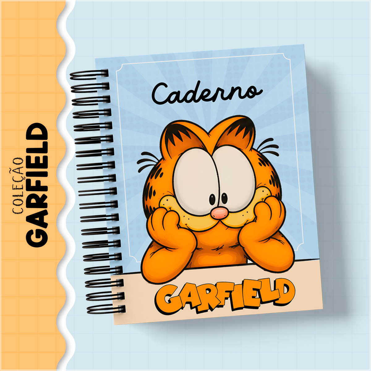 Encadernação - Coleção Garfield ( Caderno, Agenda , Botton, Bloco A6, Calendário, Divisória)