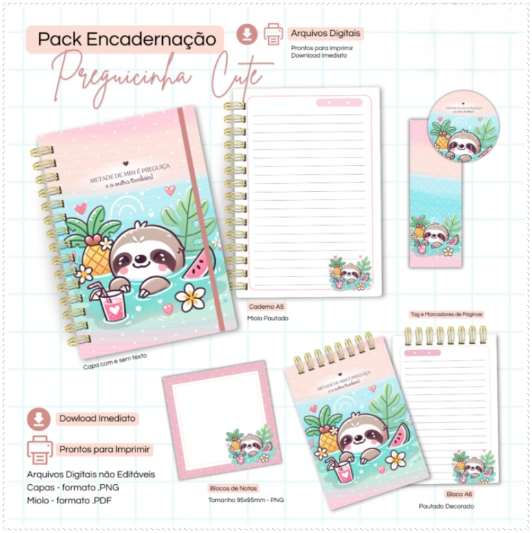 Encadernação - Coleção Preguicinha Cute