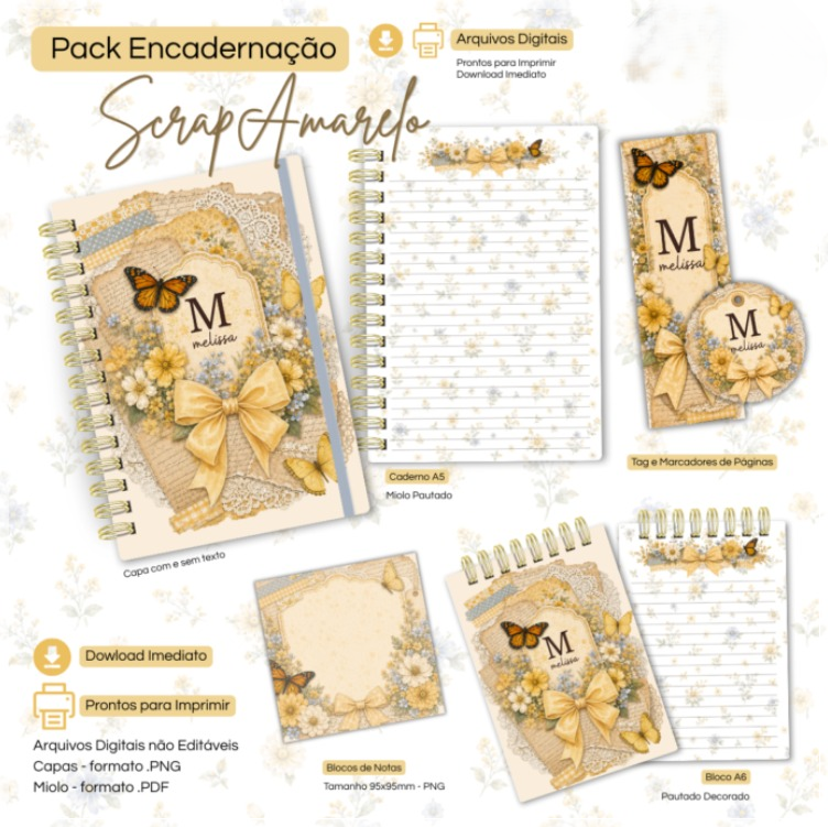 Encadernação - Coleção Scrap Amarelo